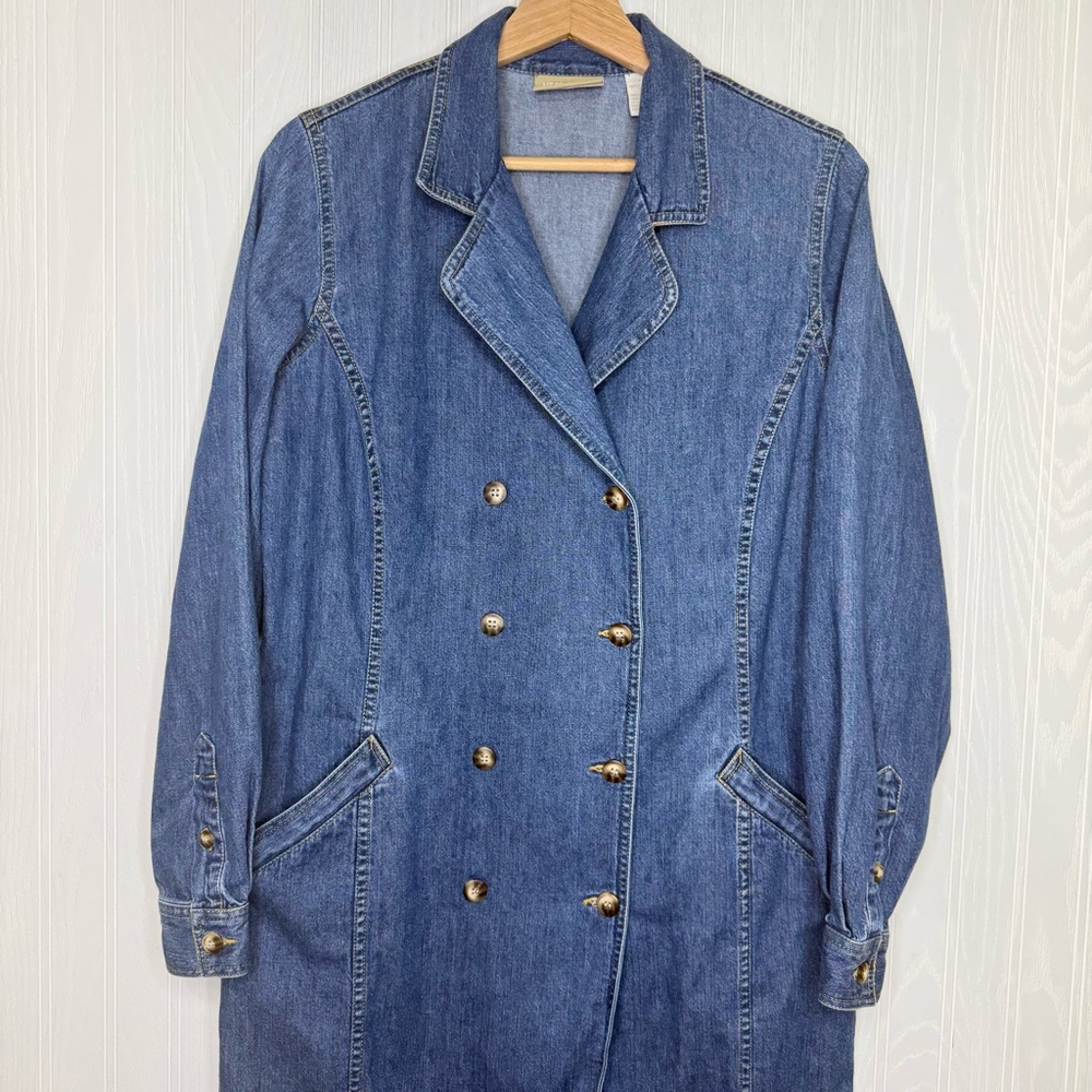 Vintage Liz Claiborne Lizwear Denim Jean long sleeve dress size 12 - Picture 2 of 12